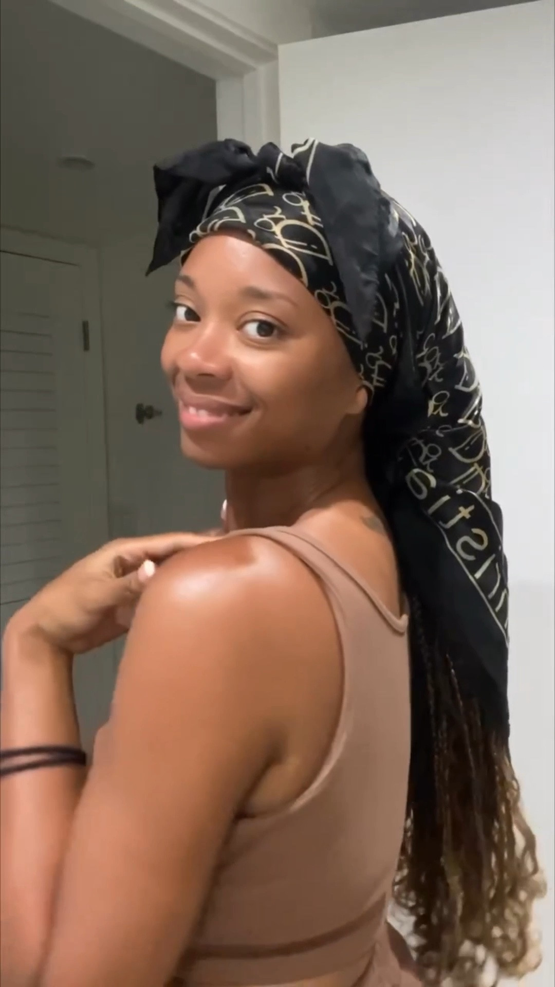 🚨VACATION Haircare Alert

Follow these 5 easy steps to maintain your braids, or any protective style, while on vacation:

▪️Step 1: Oil scalp
▪️Step 2: Apply mousse from root to tip @patternbeauty 
▪️Step 3: Wrap in satin scarf 
▪️Step 4: Wrap in satin bonnet
(Optional : I decided to double wrap my hair to keep the loose strands neat in this boho style and maintain my curly ends) 
▪️Step 5: Style edges @patternbeauty

#LTKTravel #LTKBeauty