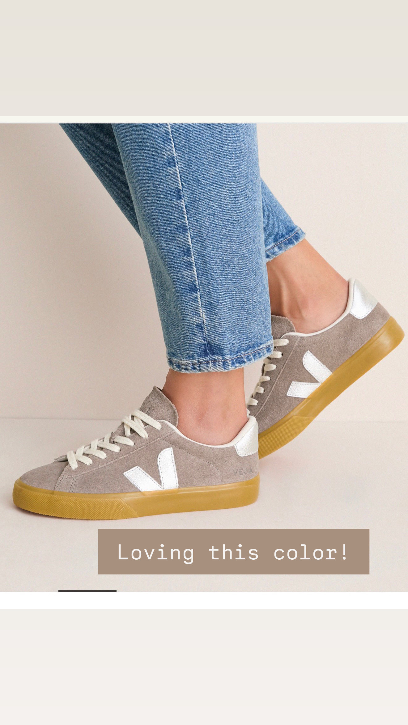 This is such a pretty neutral color - it's a little more fun that it's not white, but it will still go with a ton! Love the faux suede material too for fall!

Loverly Grey, neutral sneakers, fall sneakers, suede sneakers, accessories, game day shoes, vejas 

 #LTKSeasonal