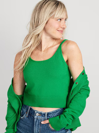 Cozy Cropped Sweater Tank Top for Women | Old Navy (US)