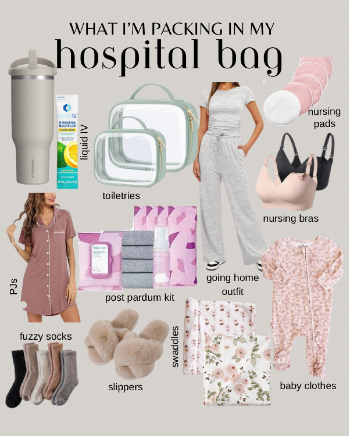 What I’m packing in my hospital bag. 

#LTKbaby #LTKbump #LTKfindsunder50