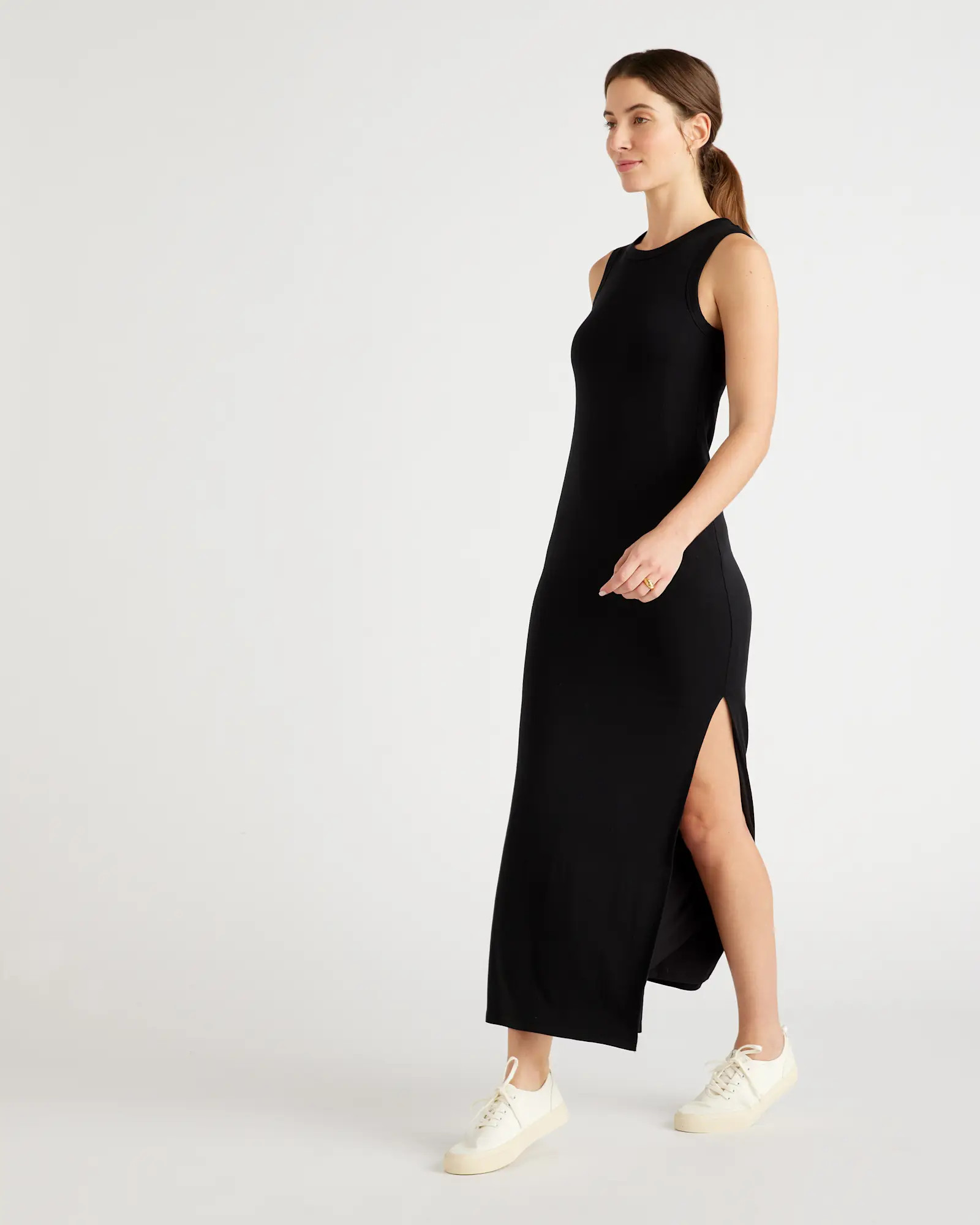 Tencel Jersey Tank Maxi Dress in Black | Quince