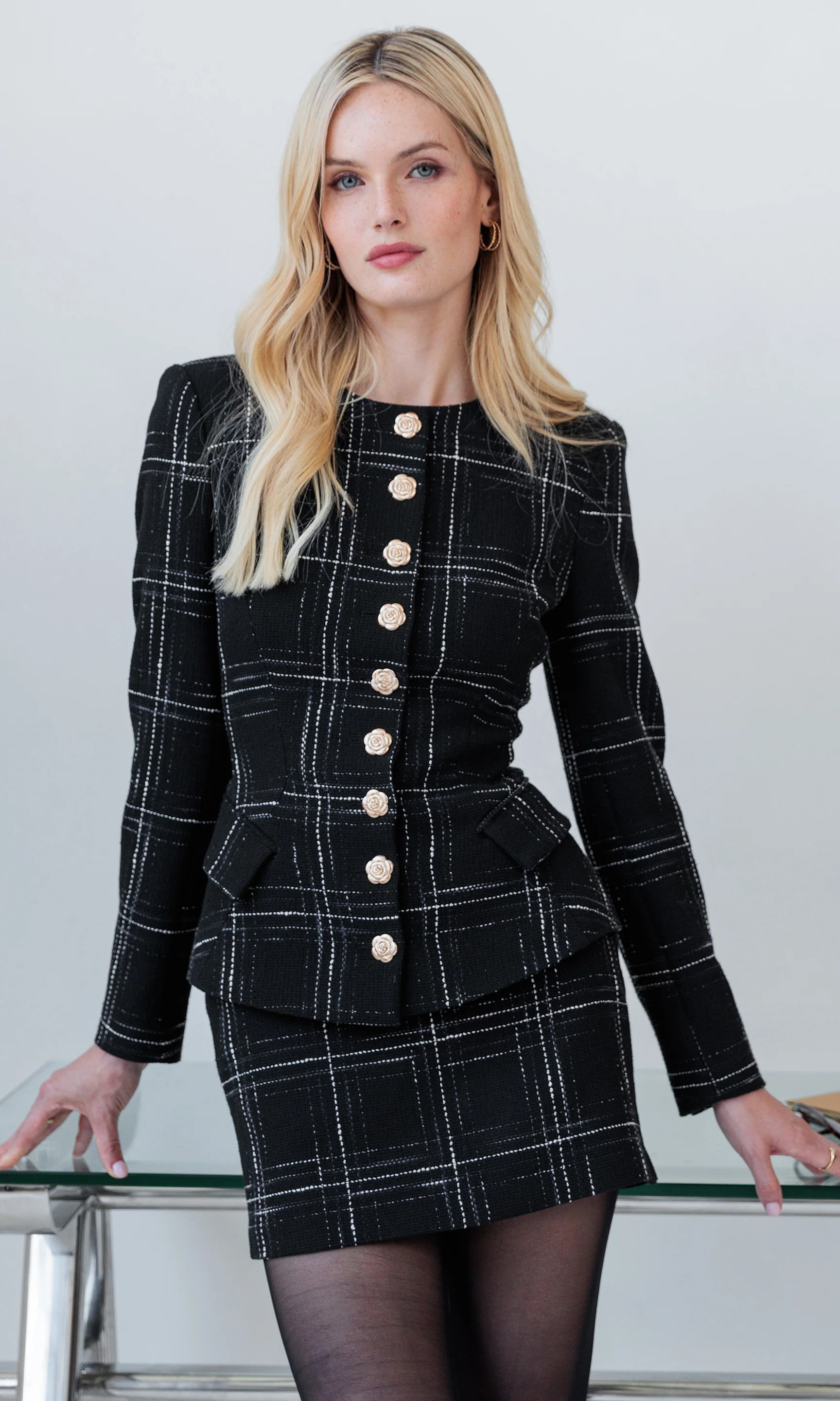 Ophelia Windowpane Tweed Jacket | Generation Love