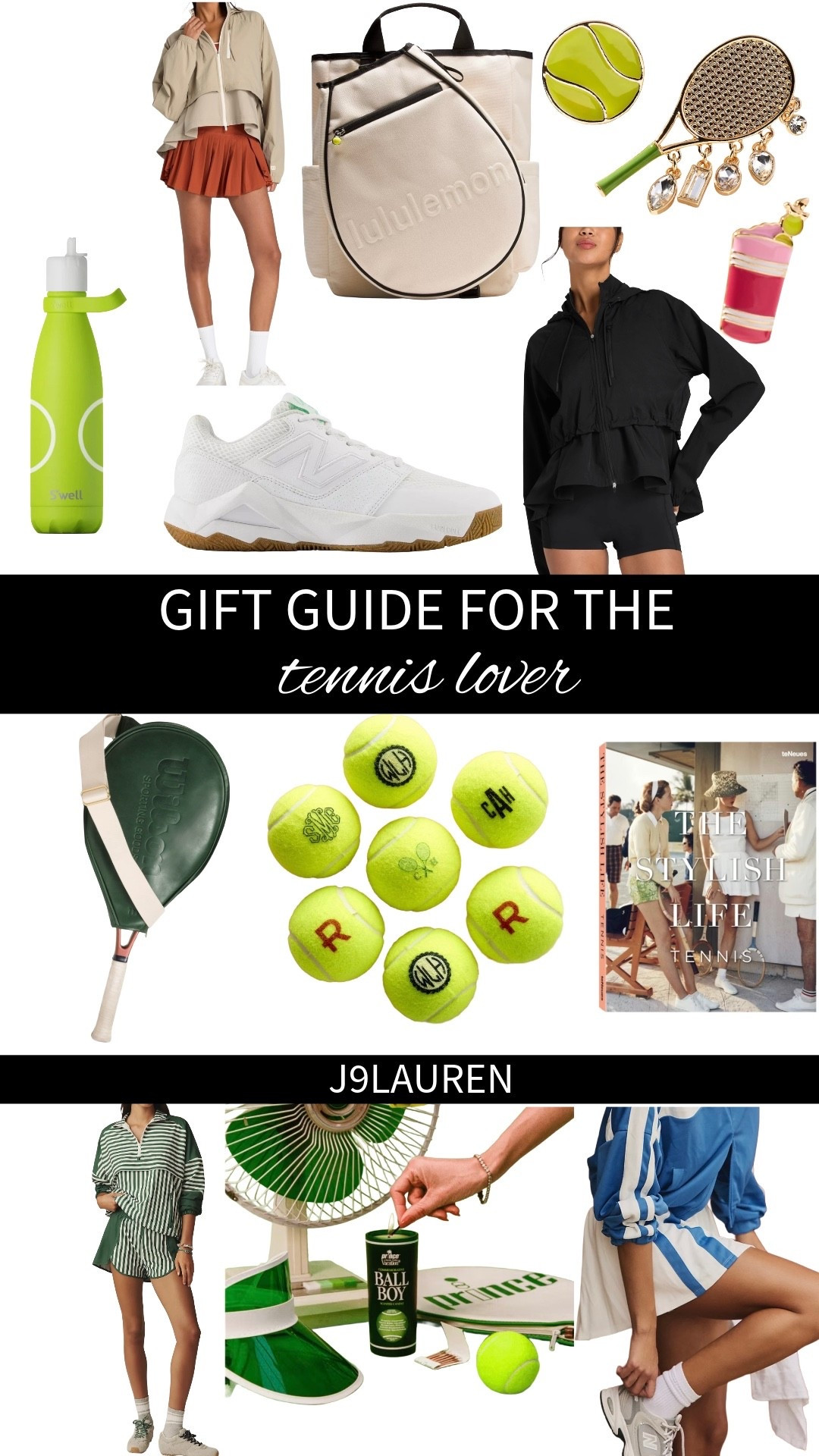 🎾 Gift Guide for the Tennis Lover

Shopping for a tennis player? 

Whether they’re hitting 
tournaments or just playing for fun, these gift ideas are sure to score points.

🎾 Personalized Tennis Balls: Add their name or a special message to make every match feel extra personal.

🎾 Pro Tennis Bag: Spacious and durable, perfect for carrying rackets, shoes, and all their on-court essentials.

🎾 Tennis Shoes: High-performance, breathable, and supportive  - ideal for long sets or casual matches.

🎾Sporty Racket Cover: Keeps their racket protected in style, with extra pockets for accessories.

🎾Tennis Racket Necklace: A subtle, sporty piece of jewelry for showing off their love for the game.

🎾Tennis Coffee Table Book: Filled with beautiful photography and stories from the tennis world - great for inspiration or downtime.

🎾Tennis-Themed Candle: Brings that “court day” energy into their home with fresh-cut grass and zesty citrus scents.

🎾Performance Accessories: Overgrips, strings, vibration dampeners - small items that make a big difference.

🎾Recovery Tools: Foam rollers, massage guns, or compression sleeves to keep them feeling their best after matches.

🎾Apparel: Lightweight tanks, breathable skirts, or stylish visors that are both functional and cute on-court.

🎾Gift Cards to a Tennis Shop: Let them pick what they need next - shoes, apparel, or accessories.

🎾 No matter their level, these gifts are thoughtful, practical, and perfect for any tennis lover.

#tennisgifts #giftguide #tennislife #tennisgear #tennislover #tennisplayer #sportsgiftideas #ltkfinds #tennisfashion #oncourtstyle

tennis gifts | gifts for tennis player | tennis gear | tennis accessories | tennis bag | tennis shoes | tennis lover gift | tennis player life | sports gift ideas | tennis style

#LTKHoliday #LTKActive #LTKGiftGuide