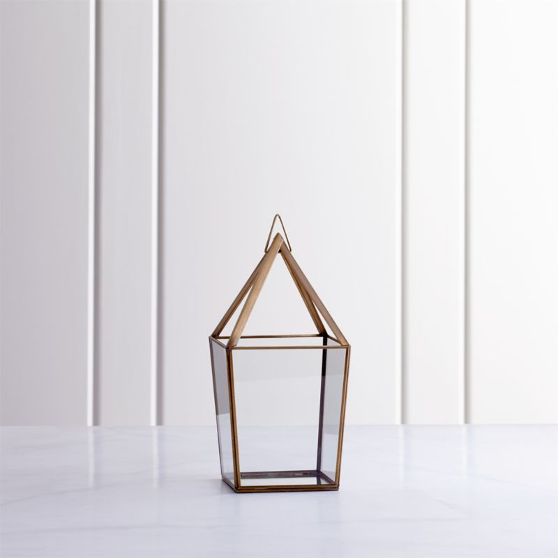 Lillian Brass Medium Lantern + Reviews | Crate and Barrel | Crate & Barrel