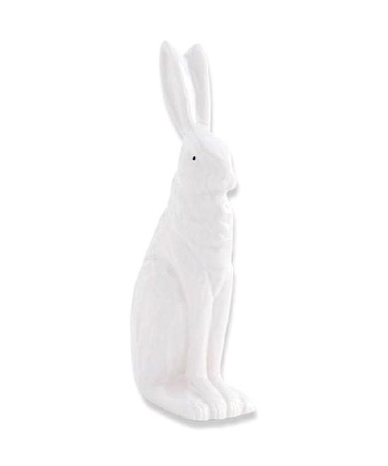 K&K Interiors Collectibles and Figurines - 6.5'' White Ceramic Ears Up Rabbit | Zulily