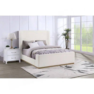 Vindra Cream Queen Sleigh Bed | Wayfair North America