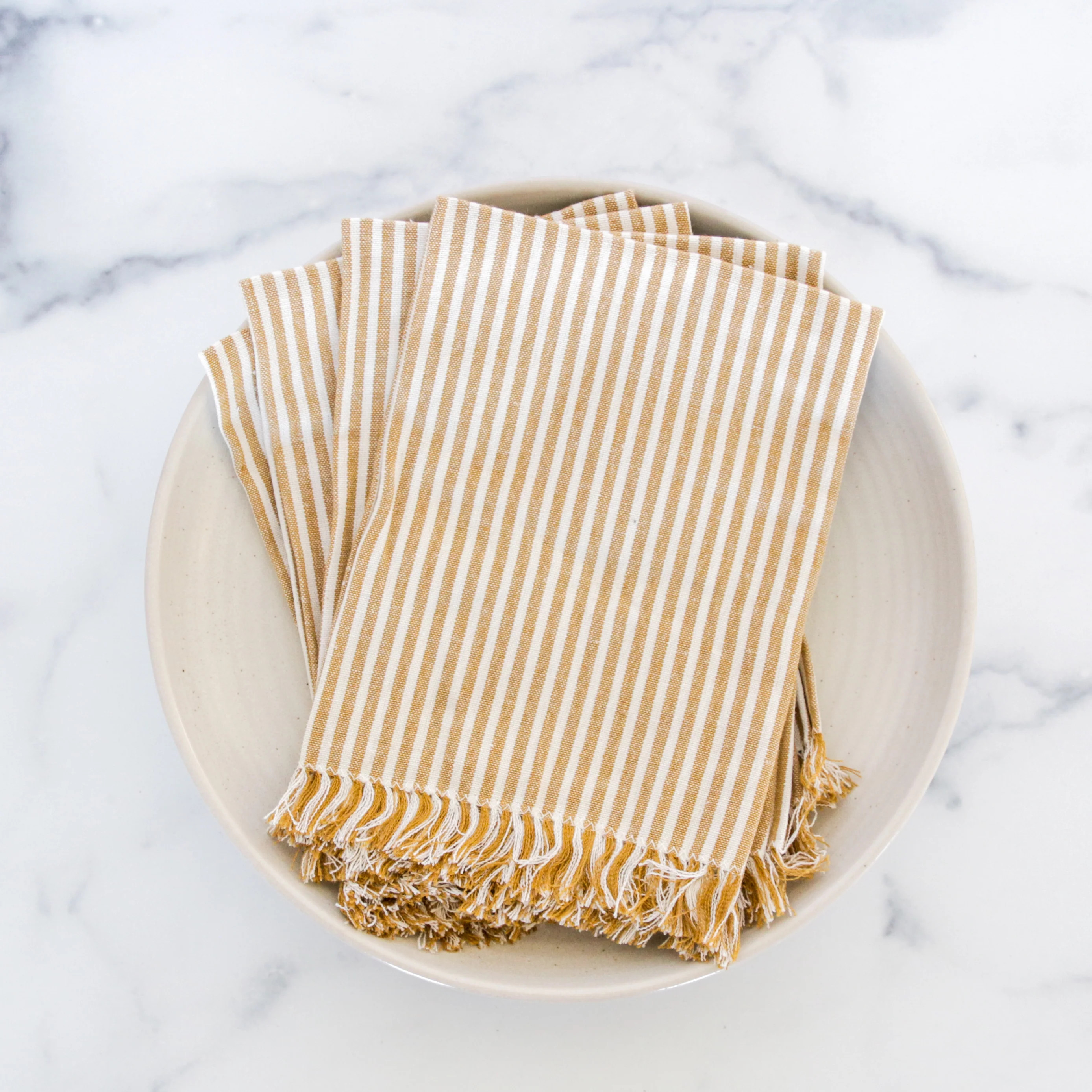 Mustard Stripe Napkins - Set of 4 | Elements by Remedy