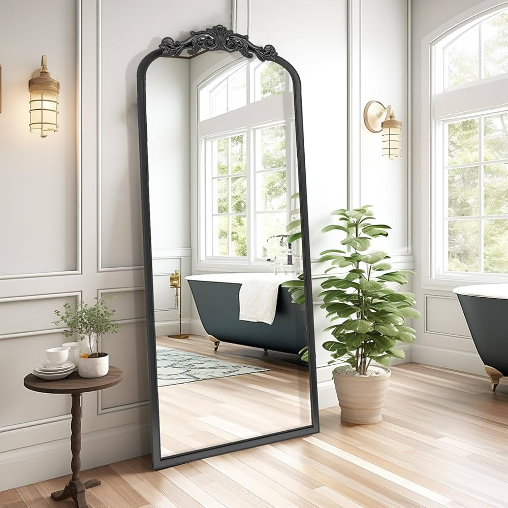 AIXI HOME Arendahl Traditional Black Arch Full Wall Mirror, 22"x65" Carved Elegant Rectangle Vintage | Amazon (CA)