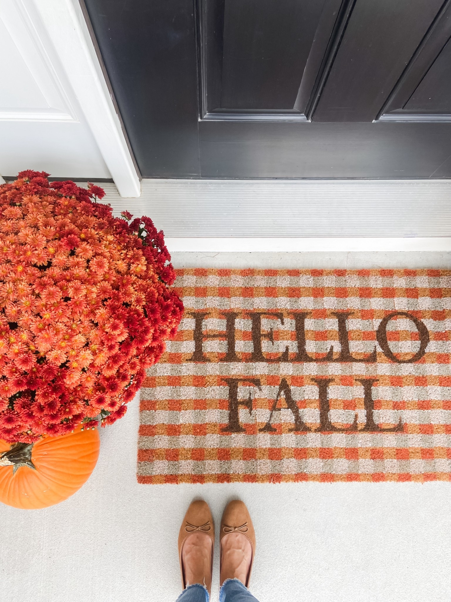 Cute Fall Doormat
#falldecor #frontdoordecor #frontporch #hellofall #flats #suedeshoes 

#LTKSeasonal #LTKHome #LTKFindsUnder50