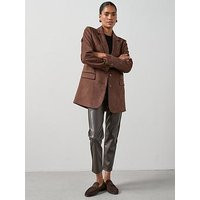 The Very Collection Relax Oversized Faux Suede Blazer - Brown | Very (UK)