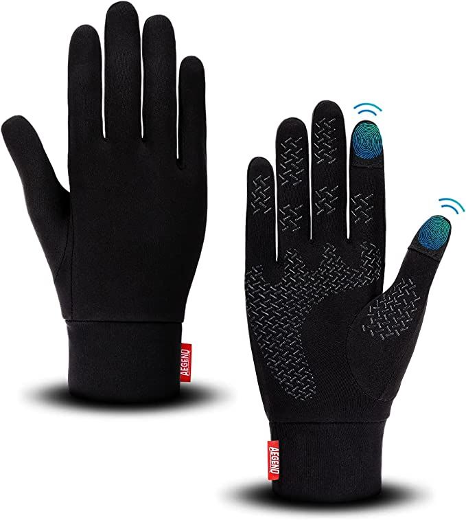 Aegend Lightweight Running Gloves Warm Gloves Mittens Liners Women Men Touch Screen Gloves Cyclin... | Amazon (US)