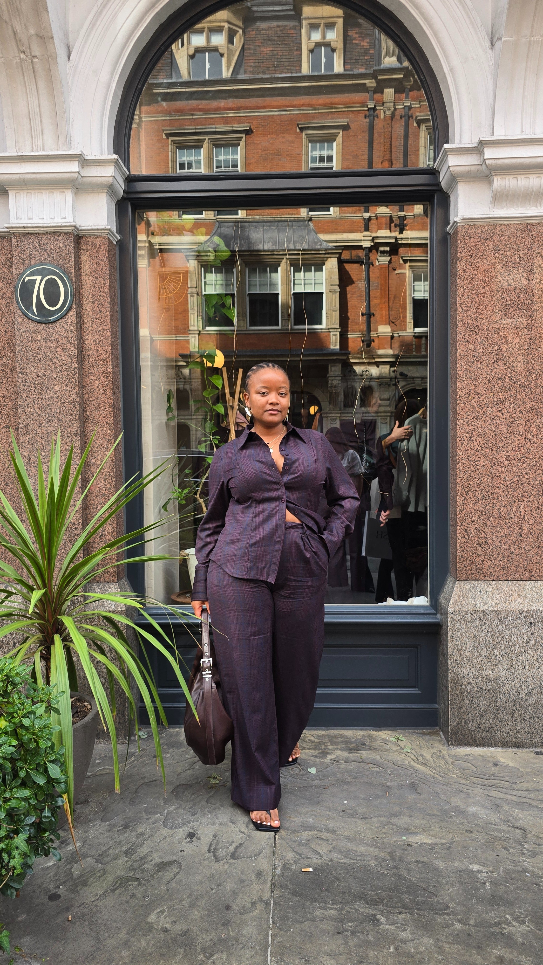 Autumn Outfit inspiration in burgundy purple checked wool set from HUSH top size 16- sized up cause of bust. pants size 14 - true to size

#LTKautumn #LTKuk #LTKstyletip