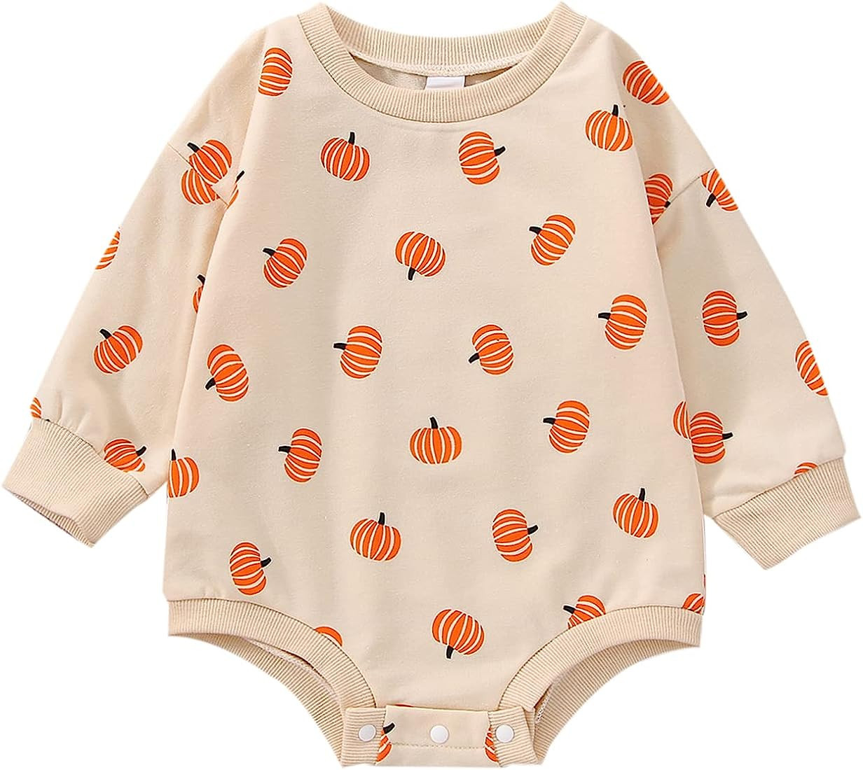 FYBITBO Halloween Baby Girl Boy Clothes Pumpkin Romper Sweatshirt Onesie Long Sleeve Bodysuit Top... | Amazon (US)