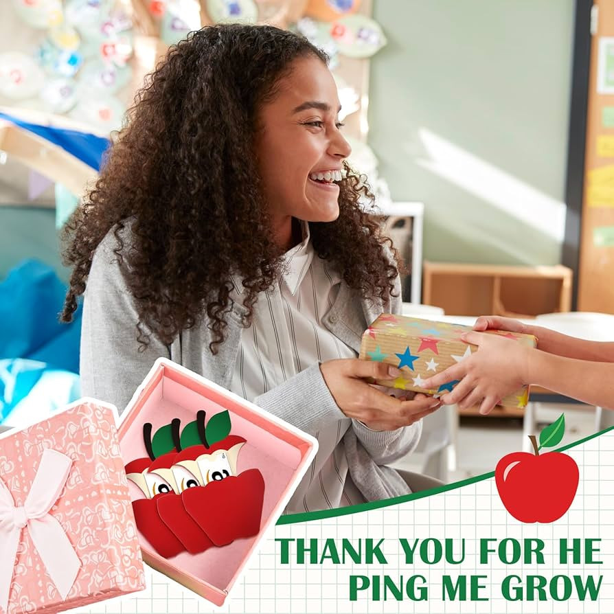 36 Pieces Graduation Teacher Gifts Cards Holders End of Year Cards Sleeves for Teacher Apple Them... | Amazon (US)