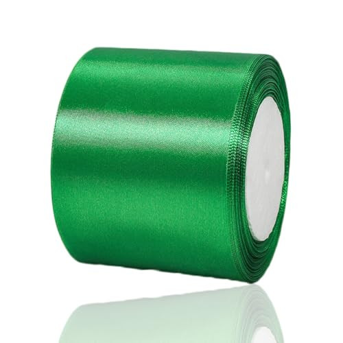 Green Ribbon 3 Inch x 25 Yards, Green Satin Fabric Ribbon for Flower Bouquets, Gift Wrapping, Wreaths, DIY Handicrafts, Bows Making, Baby Shower, Christmas Trees and Wedding Chair Decorations | Amazon (US)