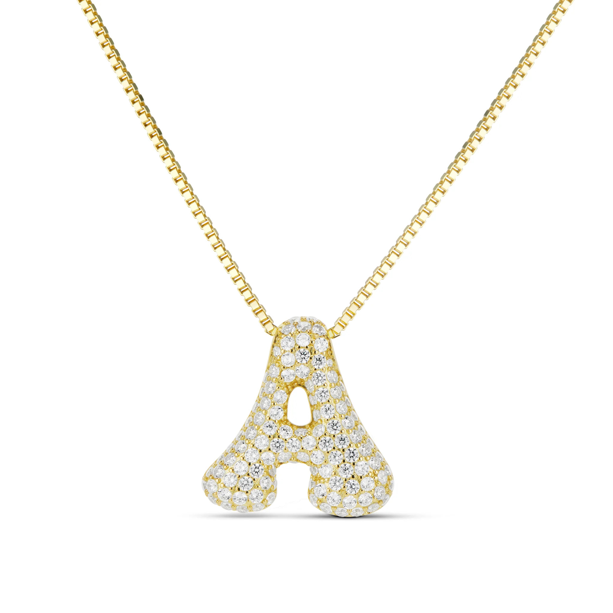 ICED JUMBO LETTER NECKLACE | EP JEWELS 