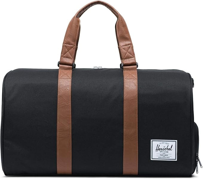Herschel Novel Duffel Bag, Black/Tan Synthetic Leather, Classic 42.5L | Amazon (US)