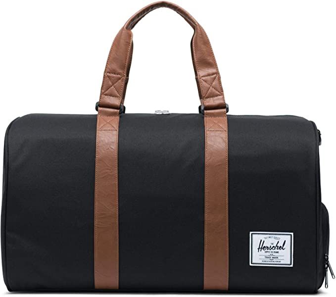 Herschel Novel Duffel Bag, Black/Tan Synthetic Leather, Classic 42.5L | Amazon (US)