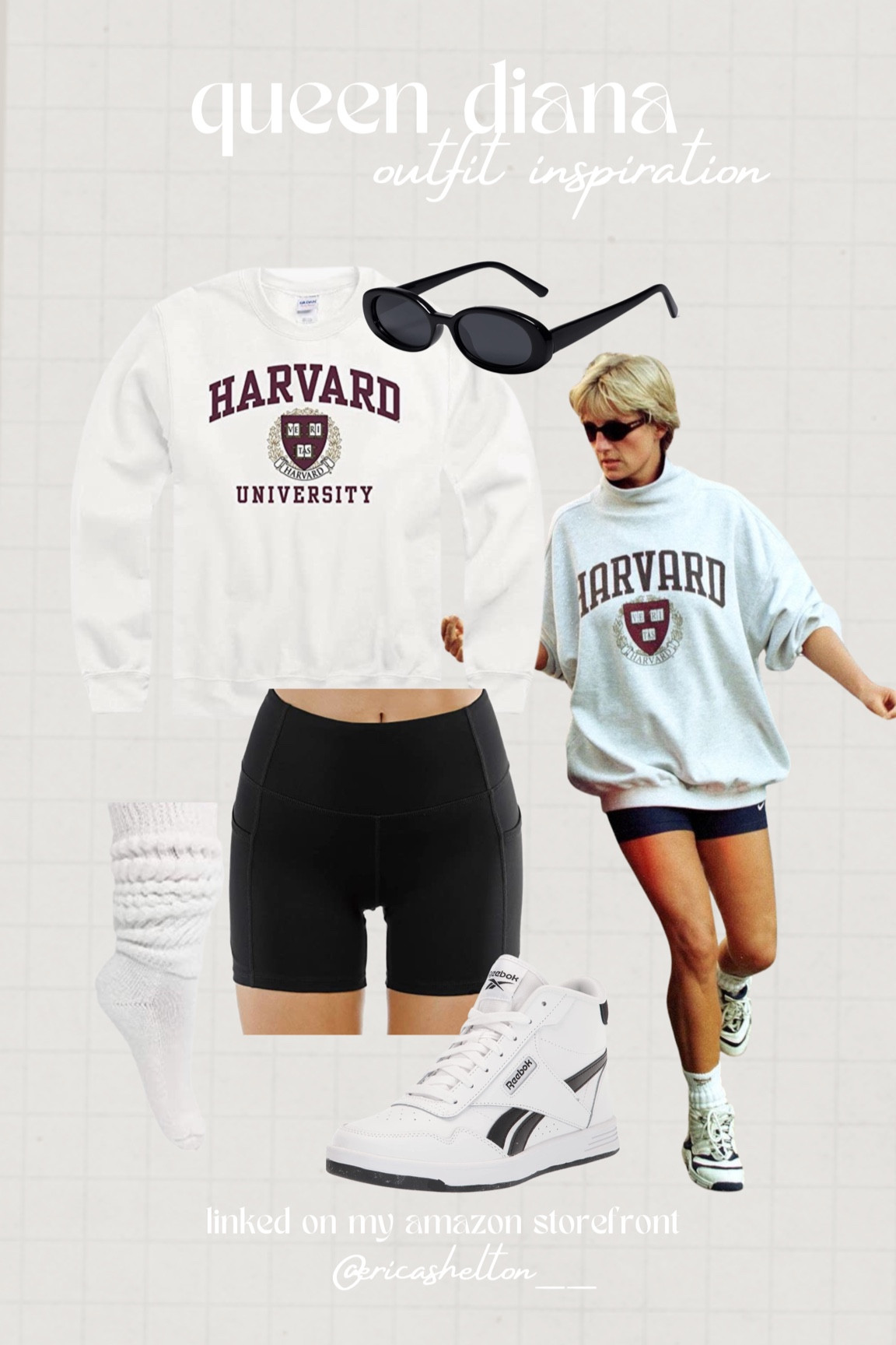 transitional fall streetwear outfit | oversized sweatshirt and bike short princess di outfit 

#LTKU #LTKSeasonal #LTKstyletip