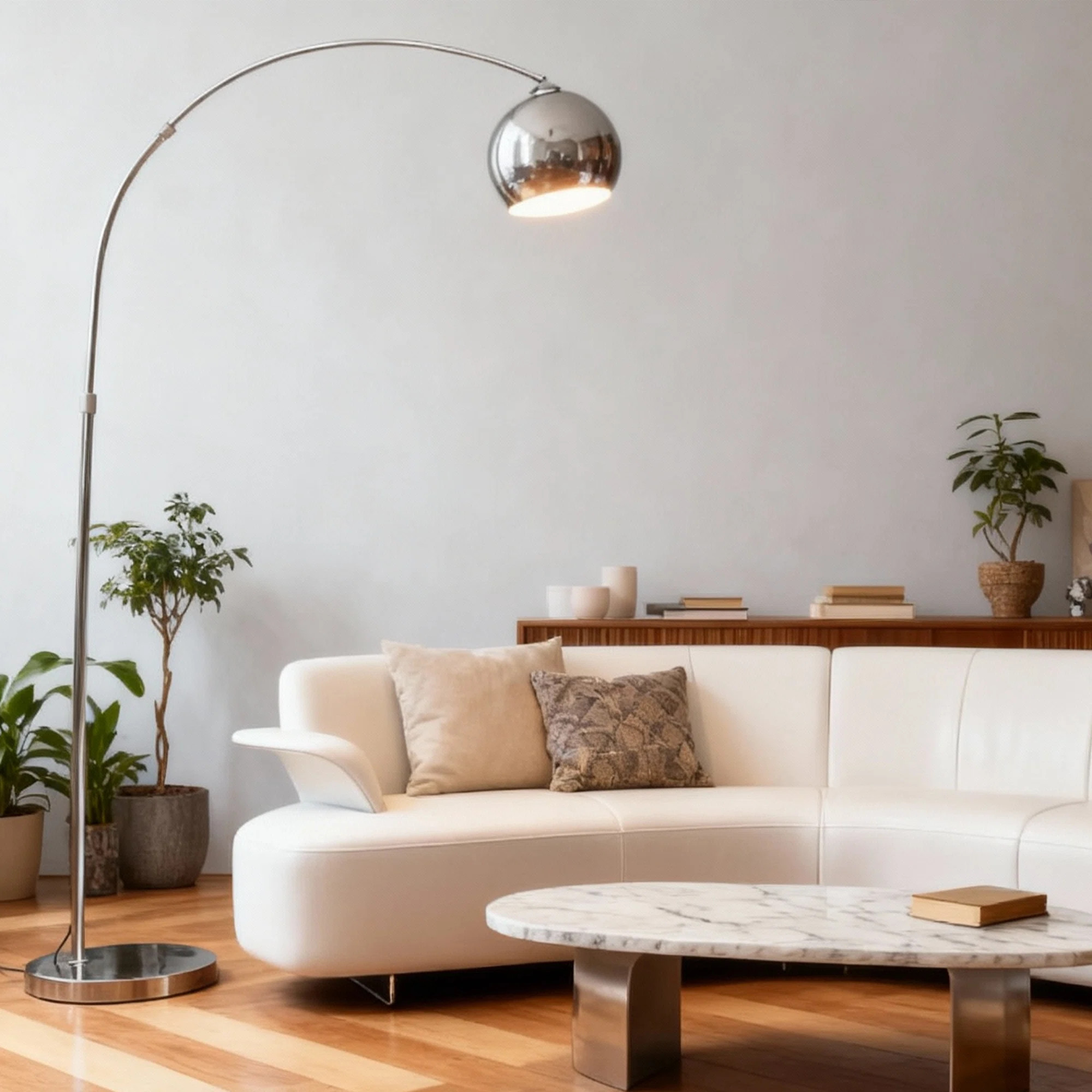 WYMLT 70.87'' Arched Floor Lamp, Metal Dome Lampshade & Base | Wayfair North America