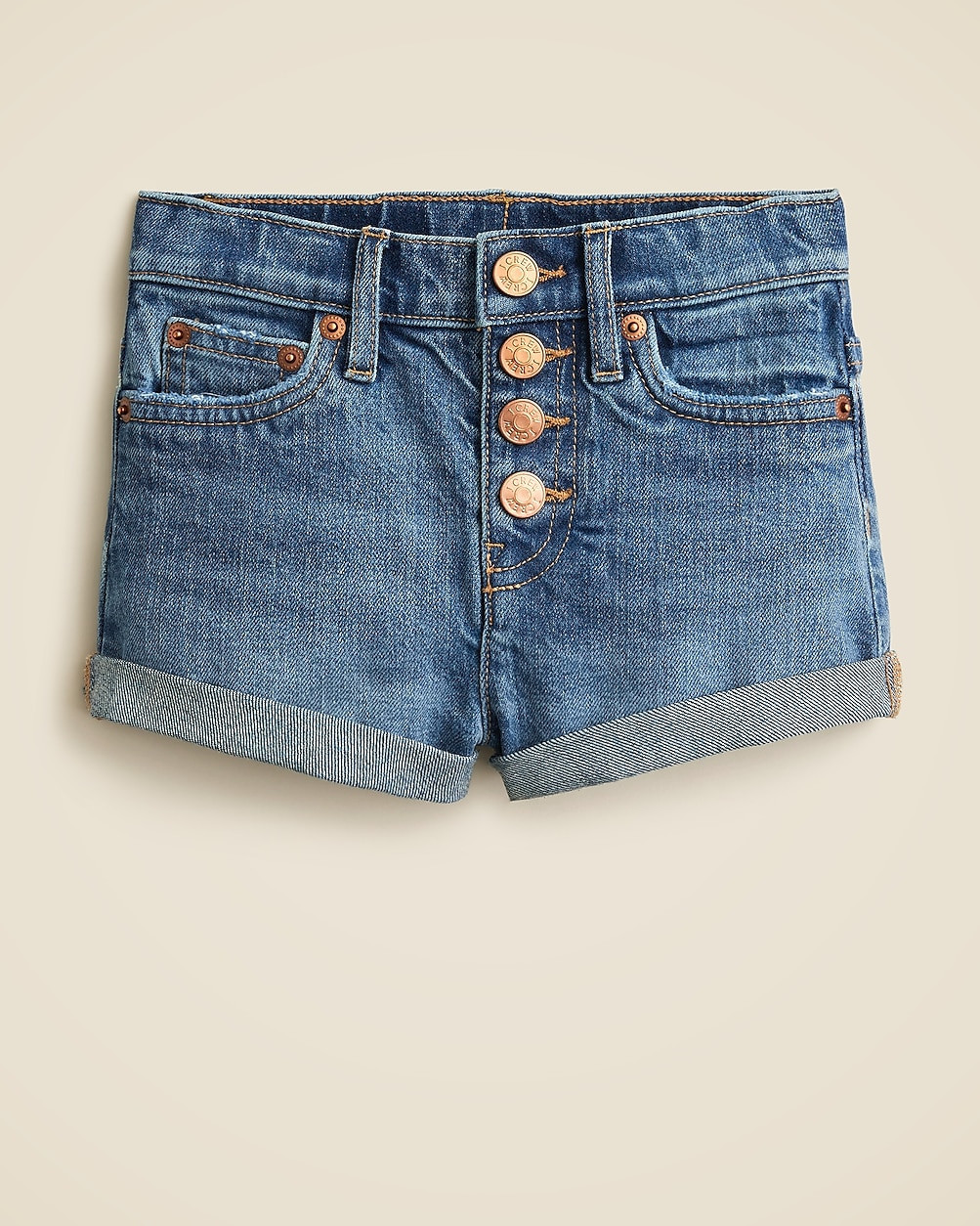 Girls' cuffed denim short in poppy wash | J. Crew US