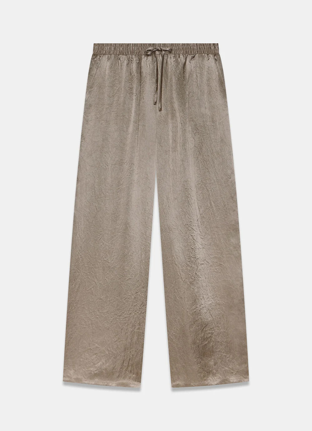 Gold Metallic Satin Wide Trousers | Mint Velvet