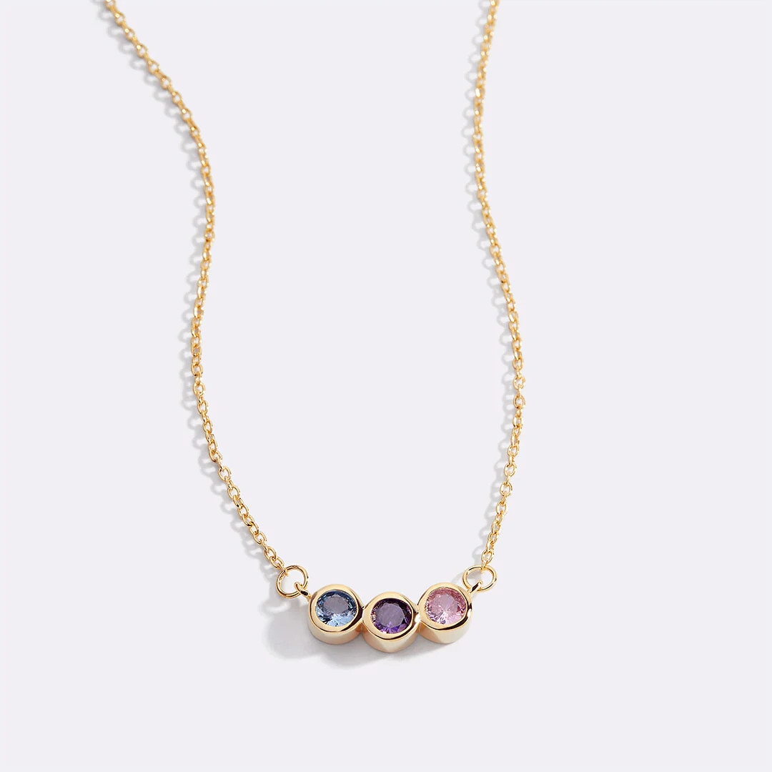 Dainty Family Birthstones Necklace | Mint & Lily