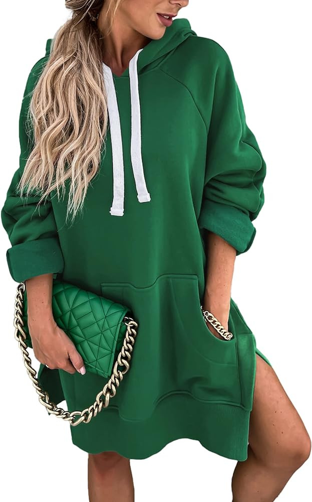 PRETTYGARDEN Sweatshirt for Women 2026 Fall Oversized Pullover Long Sleeve Casual Hoodie Dress Ka... | Amazon (US)