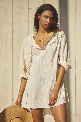 By Anthropologie Off-The-Shoulder Cover-Up Mini Dress | Anthropologie (US)
