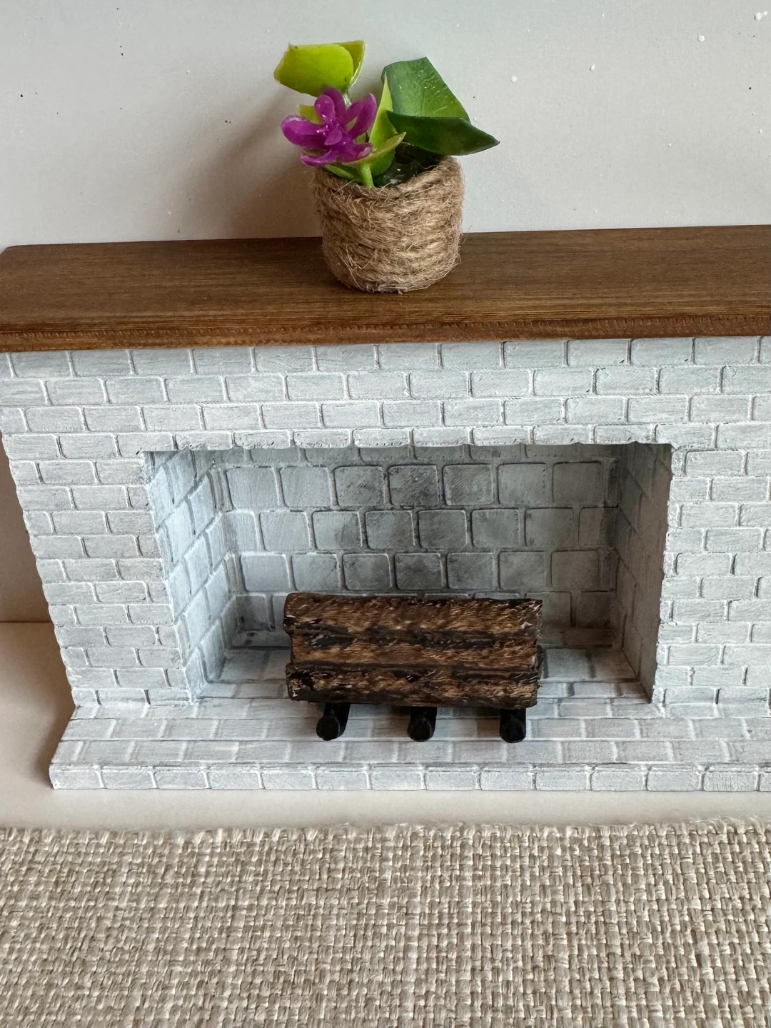 White Brick Fireplace, Weathered Brick, Beach House Decor, Farm House Fireplace, Dollhouse Miniat... | Etsy (US)
