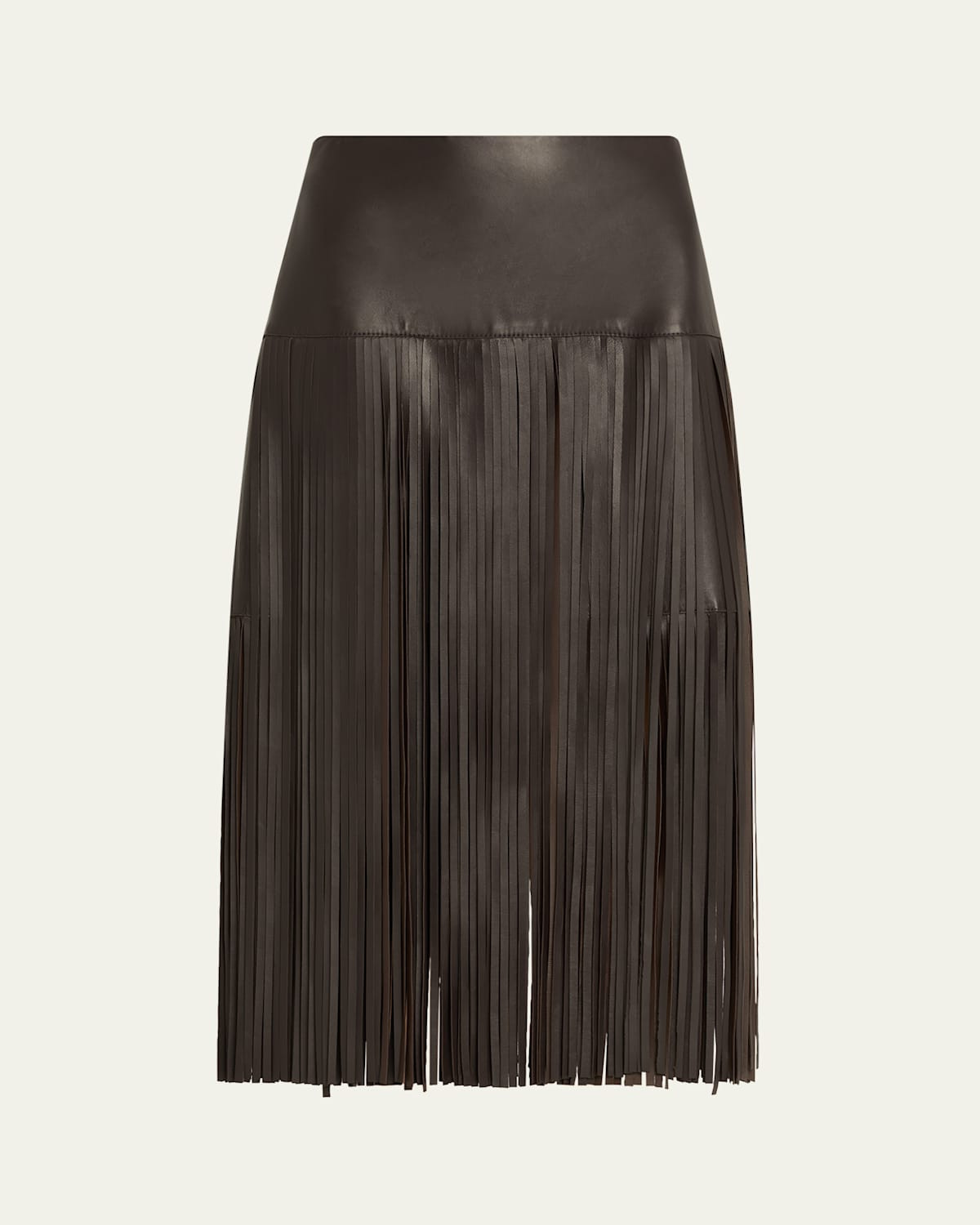 Monte Fringed Leather Midi Skirt | Bergdorf Goodman