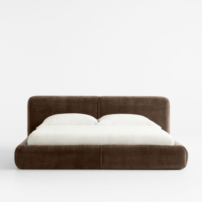 Curios Cocoa Upholstered King Bed by Jeremiah Brent | Crate & Barrel | Crate & Barrel