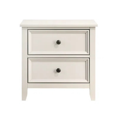 Modern 2 Drawers Nightstand, Classic White Color Bedside Cabinet With Drawers, White, Appeal | Wayfair North America