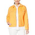 DG2 by Diane Gilman Neon Denim Trucker Jacket - Orange | HSN