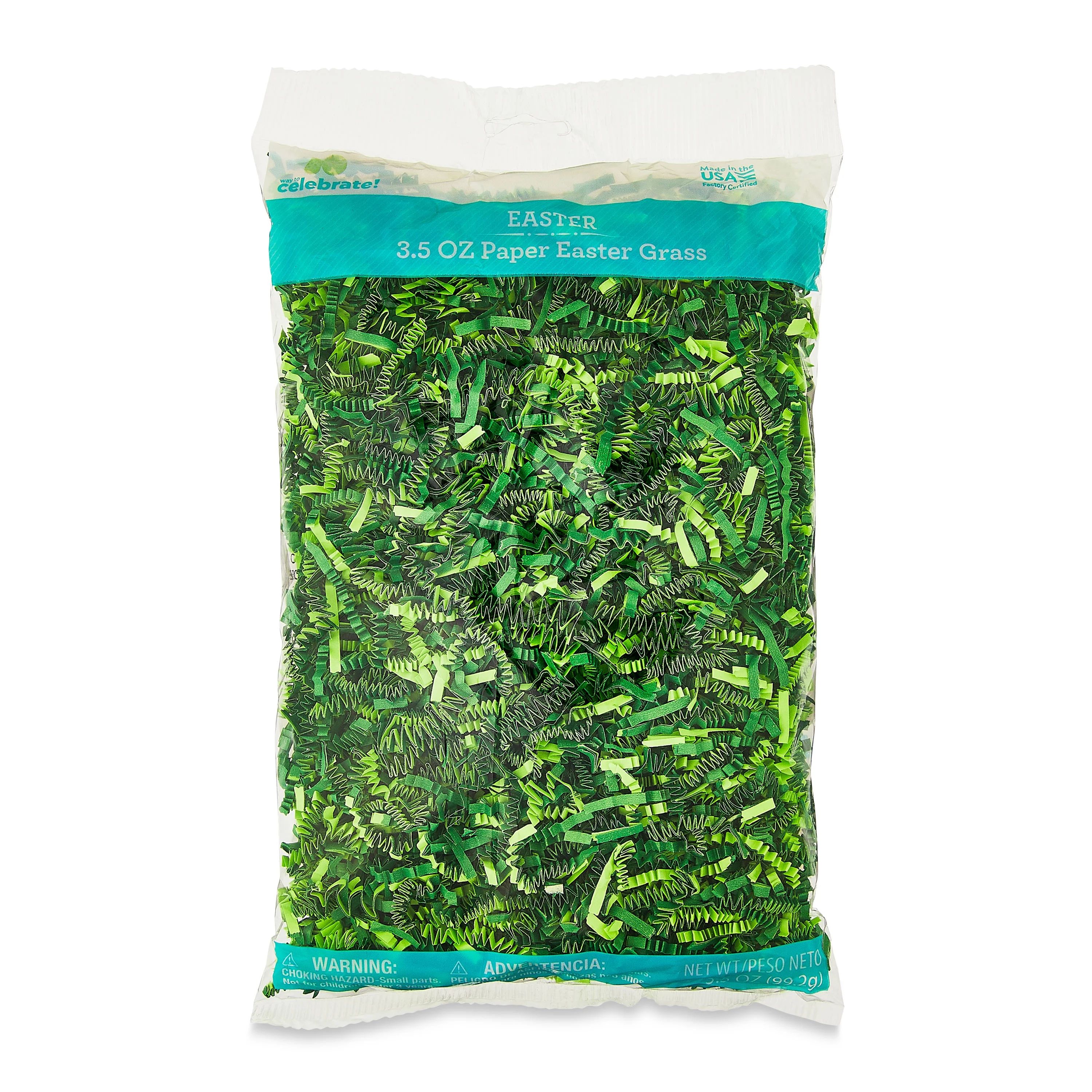 Easter Paper Easter Grass, Green, 3.5 oz, by Way To Celebrate | Walmart (US)