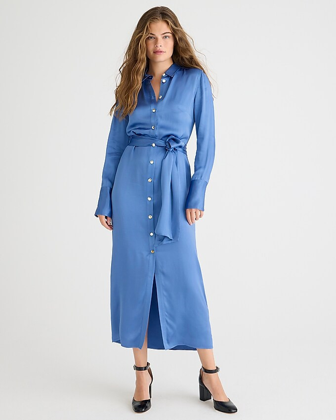 Drapey shirtdress in luster crepe | J. Crew US