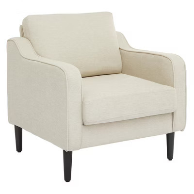 GustoWave Mid-Century Accent Chairs, Modern Linen Fabric Armchair, Comfy Sofa Chairs with Scooped Arms, Reading Chair High Back, Beige | Target