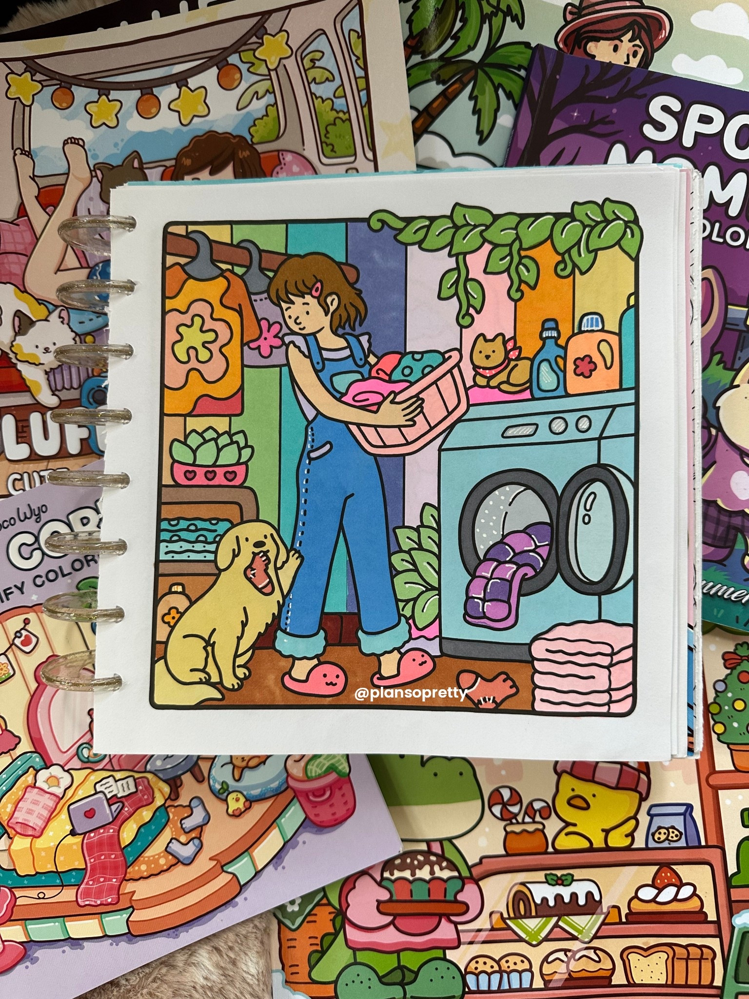 I wish my laundry room was this fun! Page is from Girl Moments (1) will link books and more in my bio #girlmoments #ohuhumarkers #cocowyo #cutecoloring #laundryroom #adultcoloring #coloringcommunity #relaxcolor #alcoholmarkers #comecolorwithme #coloringpages

#LTKKids #LTKFindsUnder50 #LTKHome