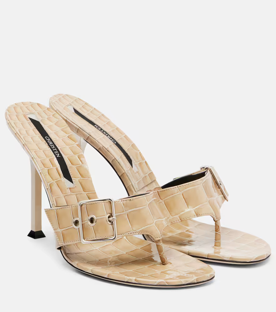 Christen Helix 95 croc-effect patent leather mules | Mytheresa (US/CA)