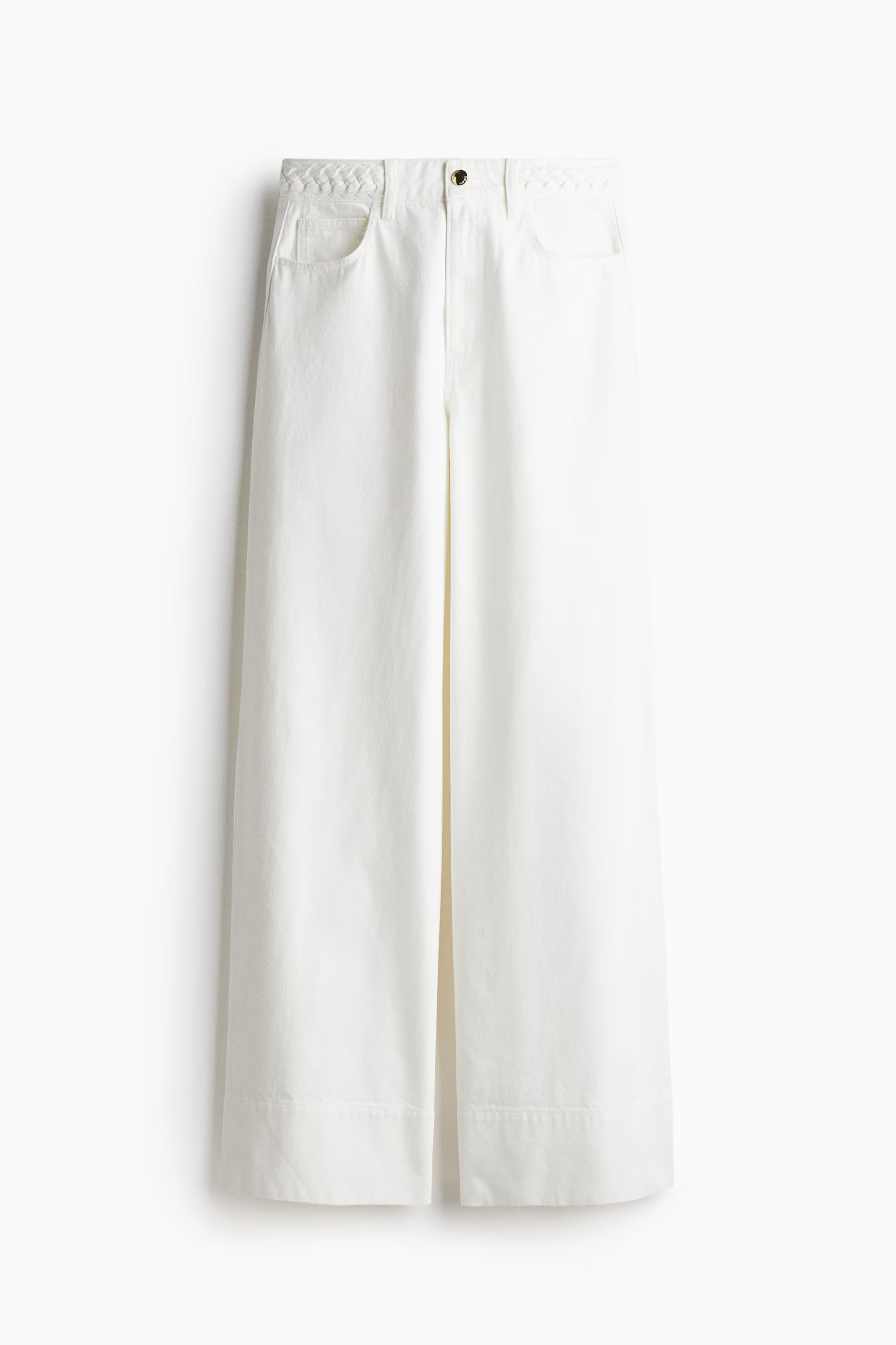 Wide High Jeans - White - Ladies | H&M US | H&M (US + CA)