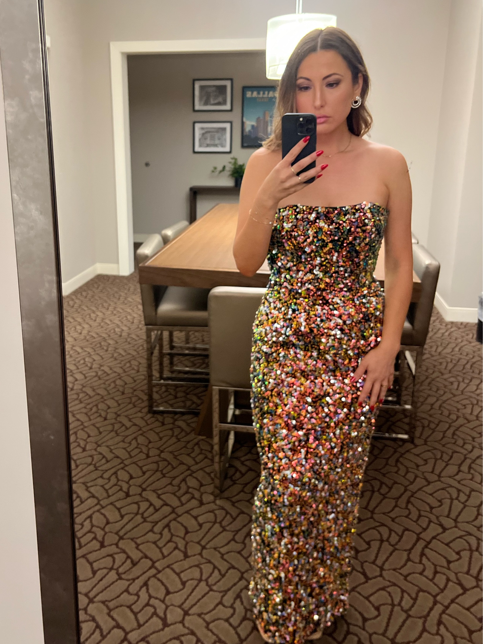 Helsi Serena Strapless Velvet Multicolored Rainbow Sequin Gown Under $500 - Black Tie Wedding Guest / Gala / Prom / Formal Event 

#LTKGala 

#LTKwedding #LTKparties