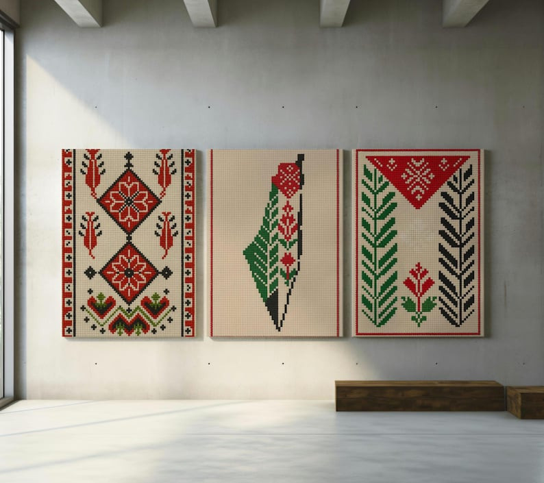 Palestinian Tatreez Embroidery Art Prints: Set of 3 (digital Download) - Etsy | Etsy (US)