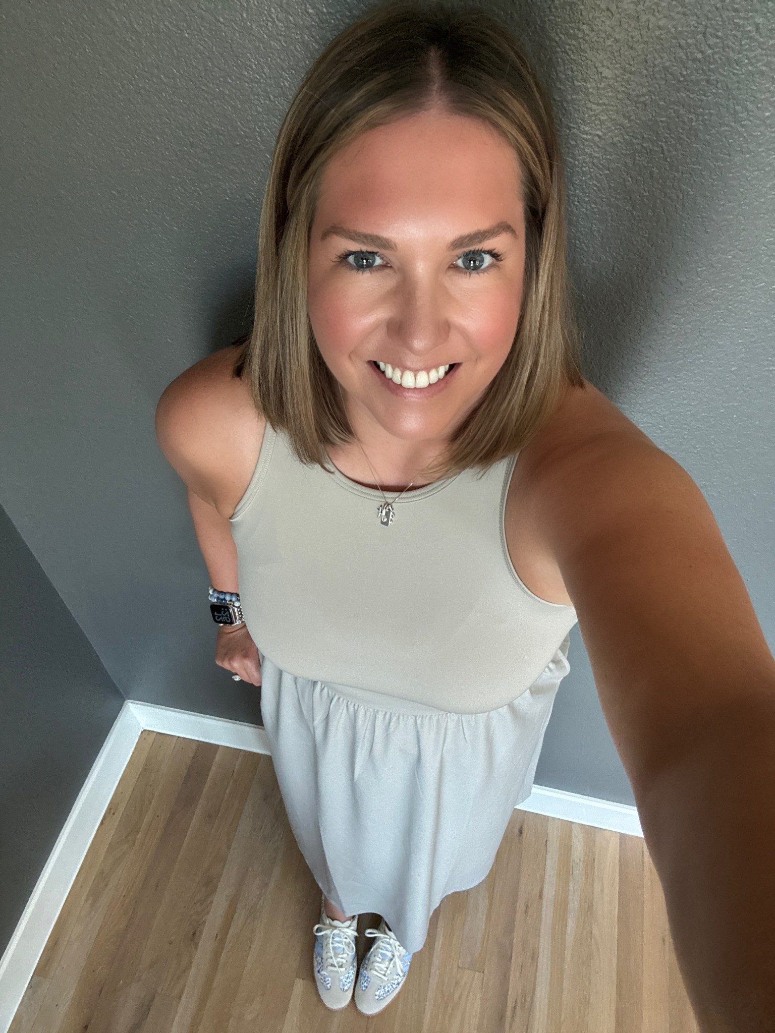 Met one of my neighbors for lunch today and it was great to catch up. This dress is so comfortable. The fit is incredibly flattering and it’s made out the nicest athletic material. Plus it has pockets. The cut out on the back add a bit of interest and I paired it with a fun sneaker which got tons of compliments today  

#LTKMidsize #LTKFindsUnder50 #LTKShoeCrush