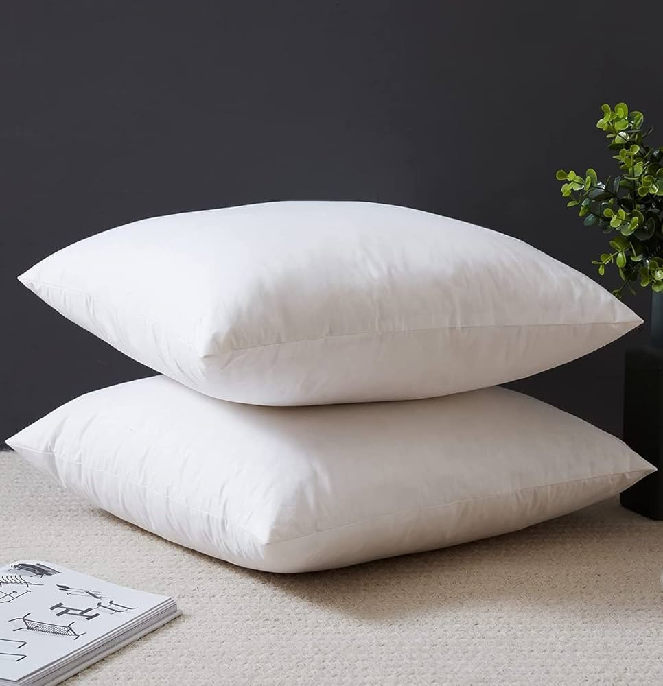 YSTHER Down Feather Throw Pillow Inserts 20x20 Set of 2 Square Form Sham Stuffer Premium Hypoalle... | Amazon (US)
