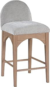 Meridian Furniture 390Grey-C Waldorf Collection Art Deco Stool with Soft Light Grey Chenille Fabr... | Amazon (US)