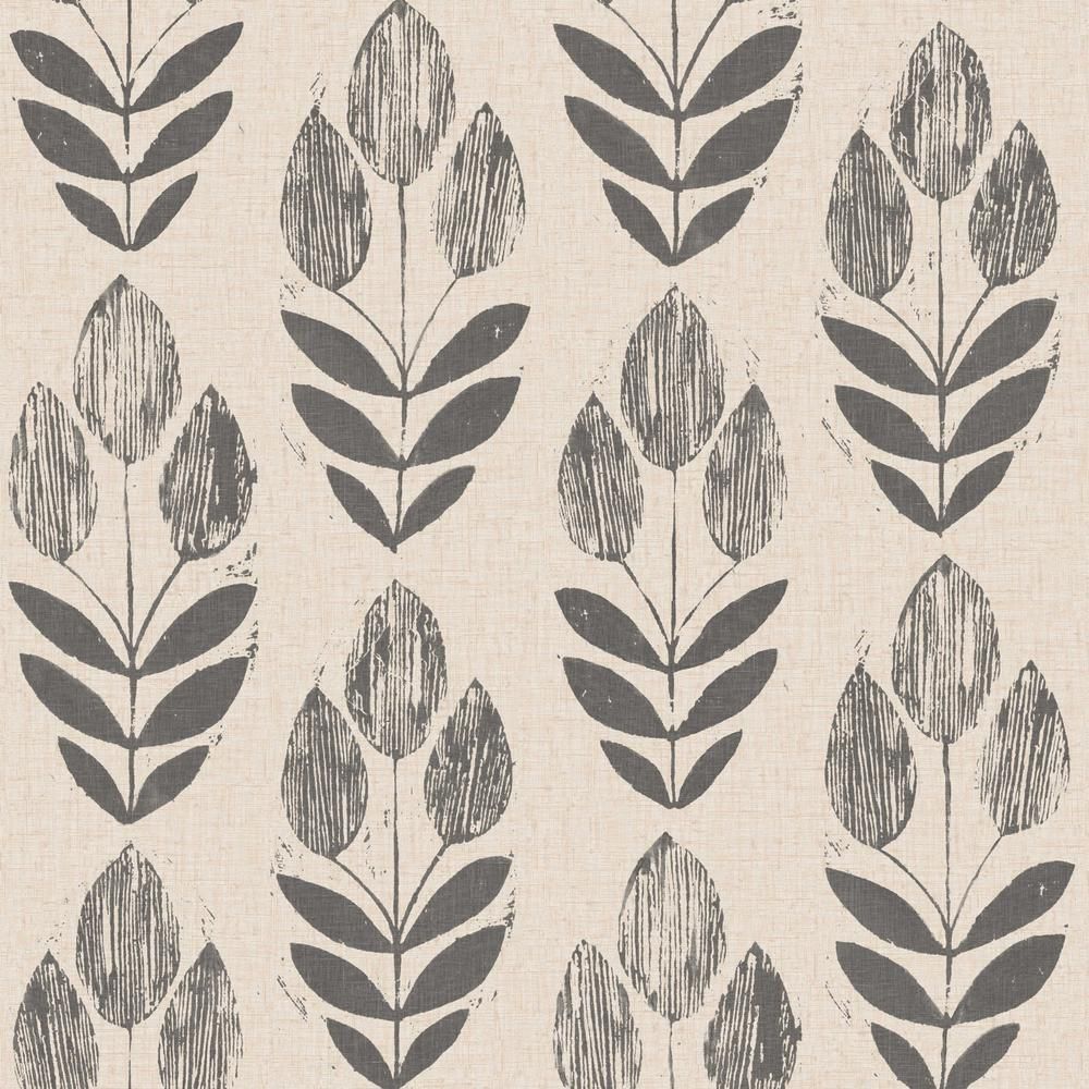 NuWallpaper Folk Tulip Vinyl Strippable Wallpaper (Covers 30.75 sq. ft.), Neutral | The Home Depot