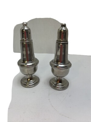 Vintage Empire Pewter Salt & Pepper Shaker Set Glass Lined Weighted 5 1/4 : Tall | eBay US