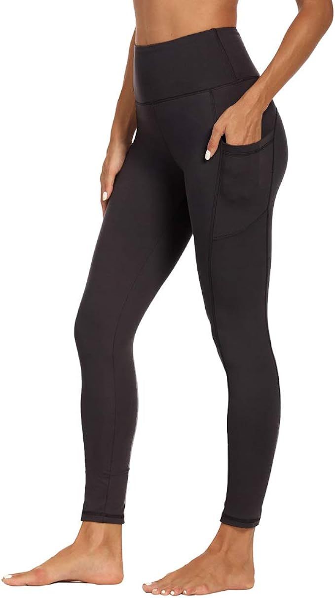 SYRINX High Waist Yoga Pants with Pockets for Women - Tummy Control 4 Way Stretch Workout Running... | Amazon (US)