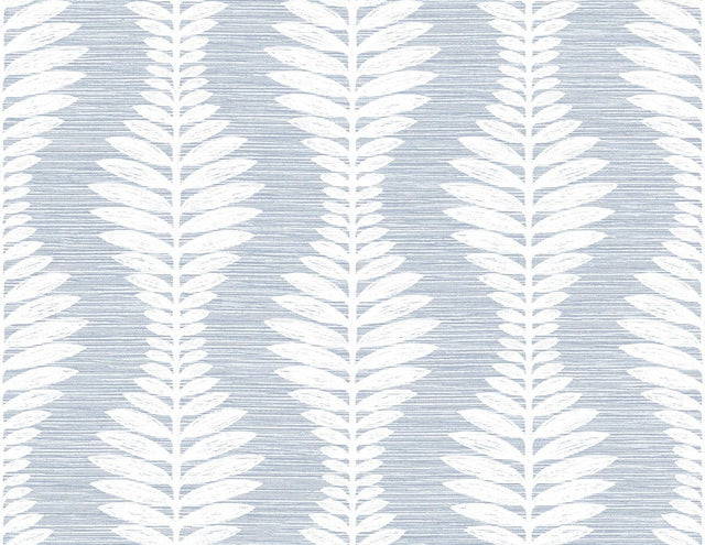 Seabrook Carina Leaf Ogee Charlotte Blue Wallpaper | DecoratorsBest