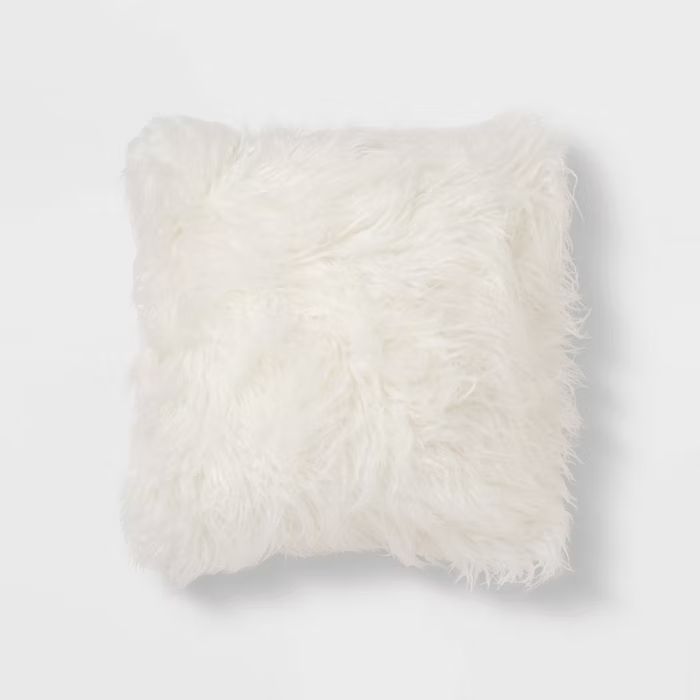 Square Faux Fur Decorative Throw Pillow - Threshold™ | Target